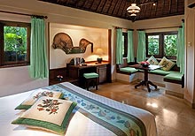 A view of a green style room
