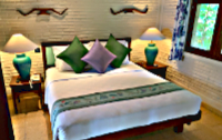 Double with green cushions